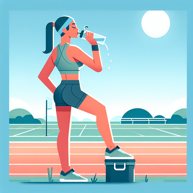 athlete drinking water