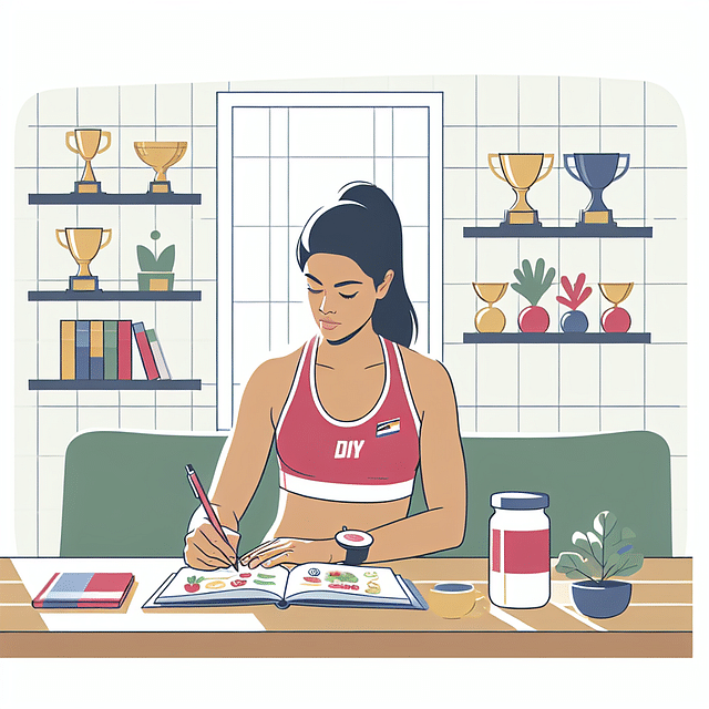 athlete writing in a food diary