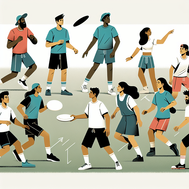 ultimate frisbee scrimmage with mixed skill level players