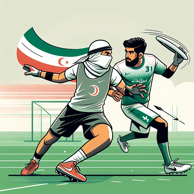 ultimate frisbee player marking an opponent