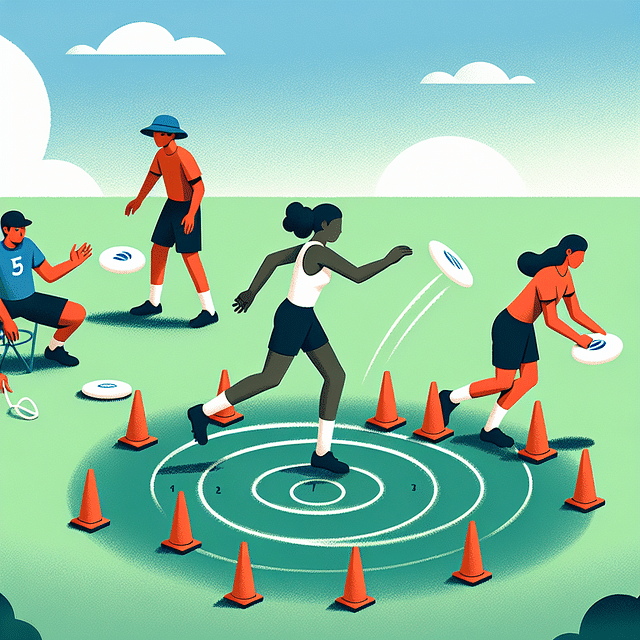 ultimate frisbee cutting drill with cones