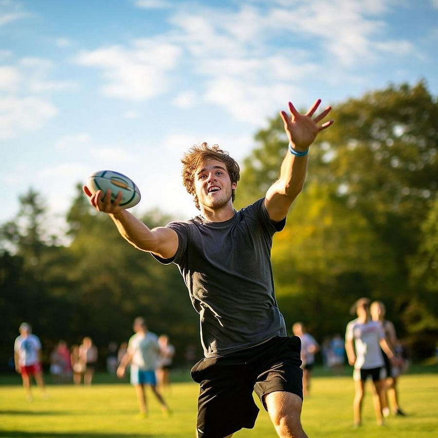 Infographic of Ultimate Frisbee scoring zone and player positioning