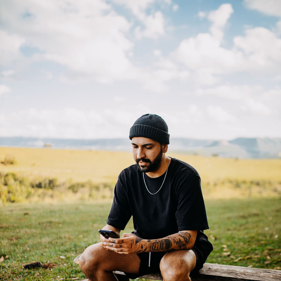 Ultimate Frisbee player signaling non-verbal cues during a match